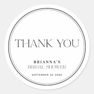 Sticker Rond Remerciements de mariage Black & White