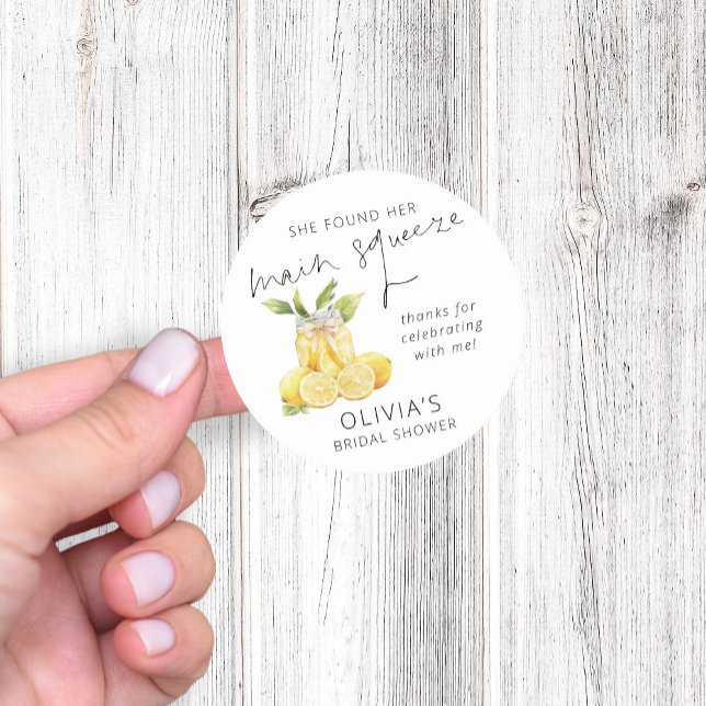 Sticker Rond Remerciements de mariage pour Main Squeeze Limonce (Créateur téléchargé)