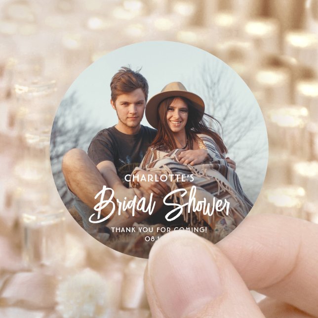 Sticker Rond Remerciements de Remise de Cadeaux de Mariage avec (Créateur téléchargé)