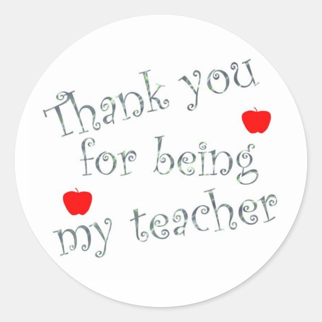 Sticker Rond Remerciements Enseignant Classe Scolaire Appréciat (Devant)