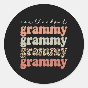 Sticker Rond Remerciements Grammy Autumn Tree Feuilles d'automn