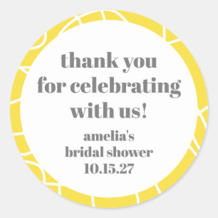 Sticker Rond Remerciements Personnalisés de Mariage avec Ligne 