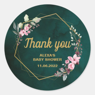 Sticker Rond Remerciements Personnalisés pour Baby Shower