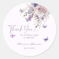 Remerciements pour Baby Shower Papillon Mauve Viol