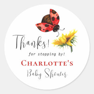 Sticker Rond Remerciements pour Baby Shower Tournesol Petite Co