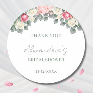 Sticker Rond Remerciements pour la Baby Shower aux Roses de Jar
