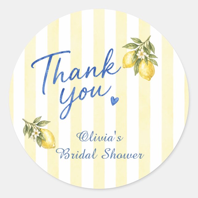 Sticker Rond Remerciements pour la Baby Shower La Dolce Vita (Devant)