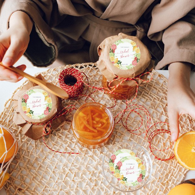 Sticker Rond Remerciements pour la Baby Shower Tropical Citrus (Créateur téléchargé)