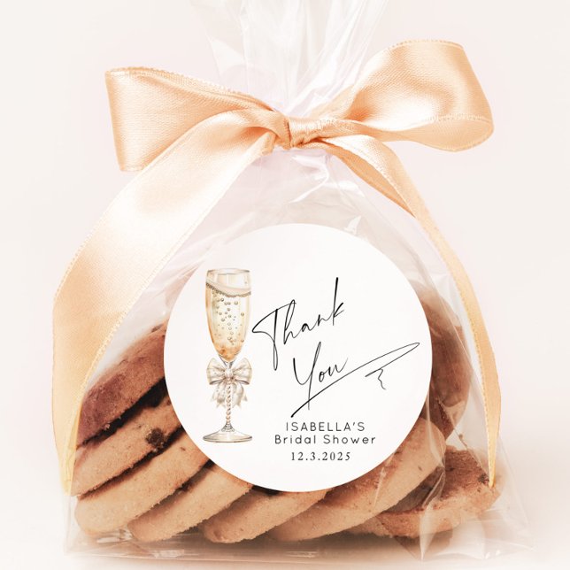 Sticker Rond Remerciements pour la fête de mariage Pearls and P (Créateur téléchargé)