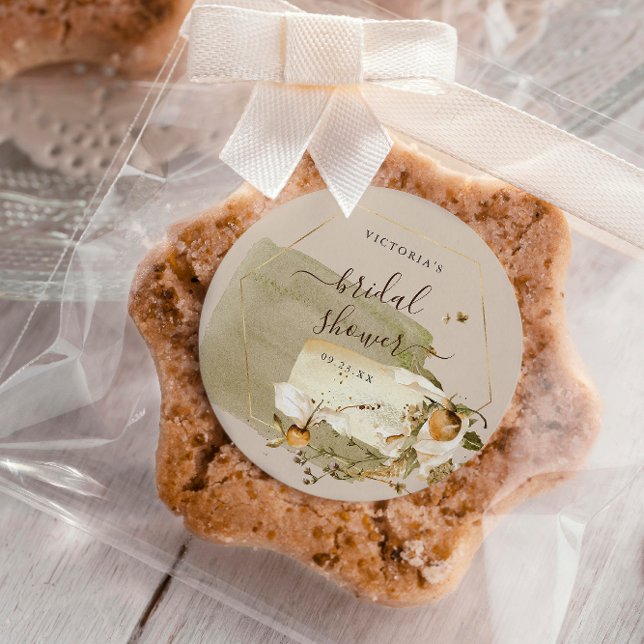 Sticker Rond Remerciements pour la Fête de Mariée Bohème aux Fl (Créateur téléchargé)