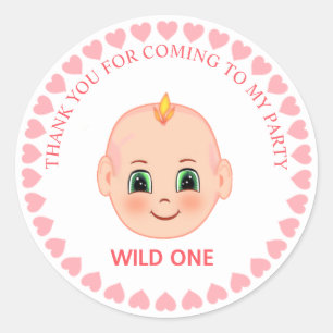 Sticker Rond Remerciements pour l'anniversaire des enfants