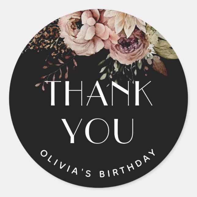 Sticker Rond Remerciements pour un doux 16e anniversaire | Fave (Devant)