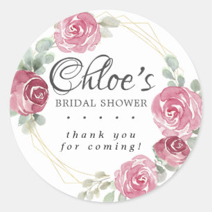 Sticker Rond Remerciements pour une Baby Shower de mariage Flor