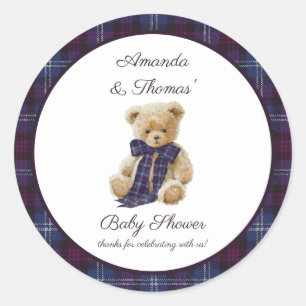 Sticker Rond Remerciements pour une Baby Shower Luxueuse à Carr