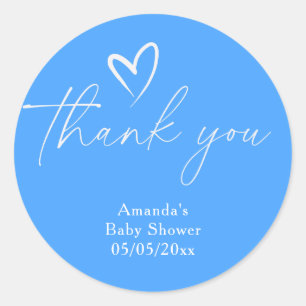 Sticker Rond Remerciements pour une baby shower minimaliste sim