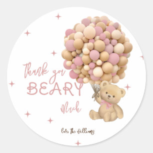 Sticker Rond Remerciements pour une Baby Shower pour une Petite