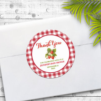 Sticker Rond Remerciements pour une Baby Shower sur le thème de