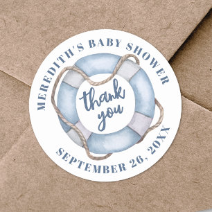 Sticker Rond Remerciements pour une Baby Shower sur le thème de