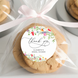Sticker Rond Remerciements pour une élégante douche de mariée f