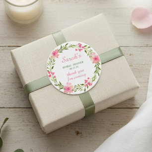 Sticker Rond Remerciements pour une fête de mariage moderne ave