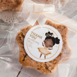 Sticker Rond Remerciements! Princesse Ballerina avec Bow Annive