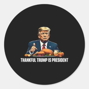 Sticker Rond Remerciements Trump est le président Thanksgiving
