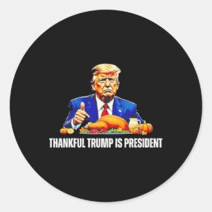 Sticker Rond Remerciements Trump Le Président Thanksgiving Drôl