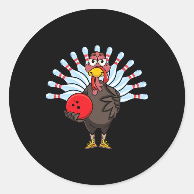 Sticker Rond Remerciements Turquie Bowling Pin Matching Team Ca (Devant)