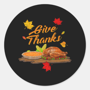 Sticker Rond Remerciez les femmes de Thanksgiving