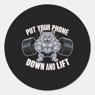 Sticker Rond Remise En Forme De Fitness Cat Remise En Forme Bod