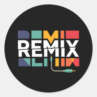 Sticker Rond Remix Audio | Graphisme Géométrique Rétro Musique