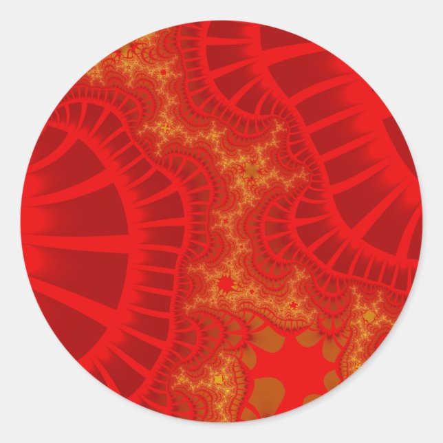 Sticker Rond Remix rouge cerise (Devant)
