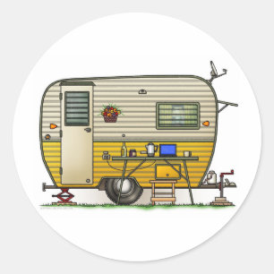 Sticker Rond Remorque Camper Aloha