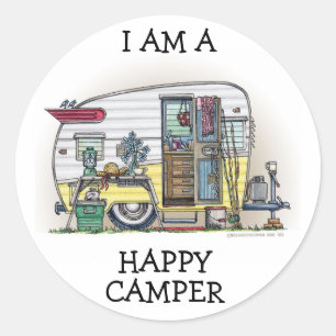 Sticker Rond Remorque Camper Shasta RV