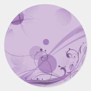 STICKER ROND REMOUS ET POINTS DE CERCLE MAUVE-CLAIR
