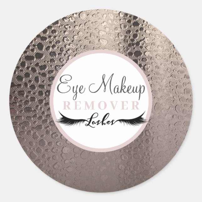 Sticker Rond Remover de maquillage doré rose glam Abstrait mode (Devant)