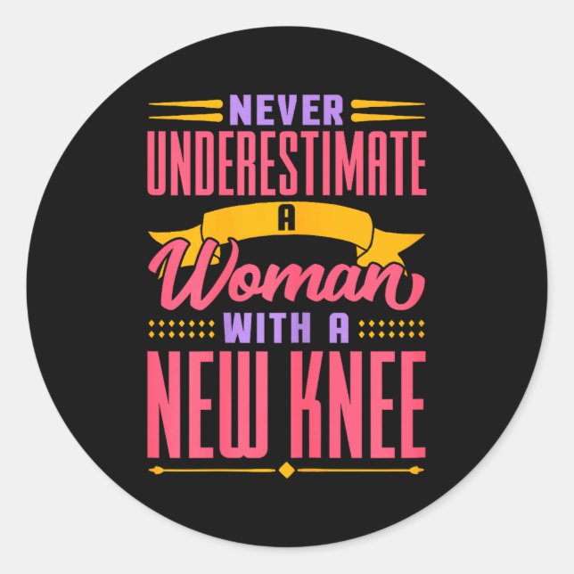 Sticker Rond Remplacement du genou pour les femmes Récupération (Devant)