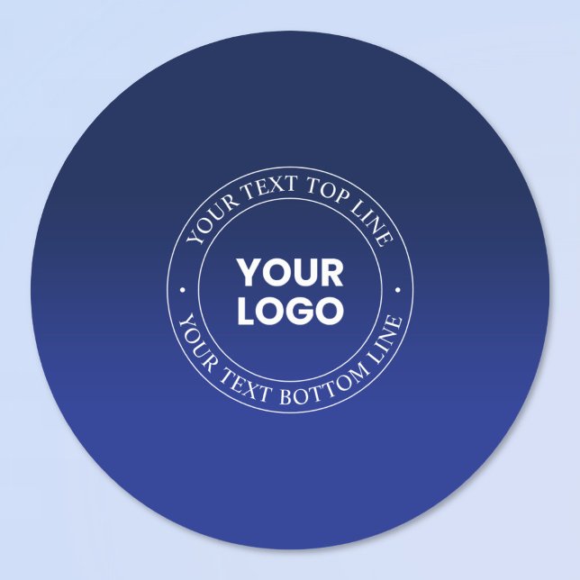 Sticker Rond Remplacement et texte faciles du logo | Dégradé bl (Créateur téléchargé)