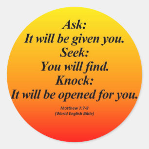 Sticker Rond Remplir Matthieu 7:7-8 Abbrev