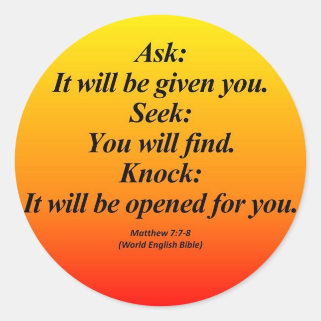 Sticker Rond Remplir Matthieu 7:7-8 Abbrev (Devant)