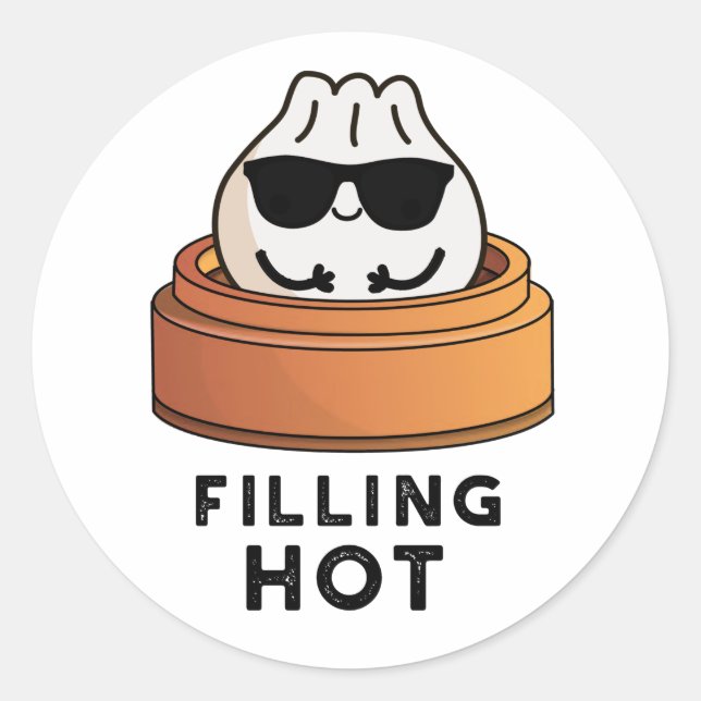 Sticker Rond Remplissage Hot Funny Douille (Devant)