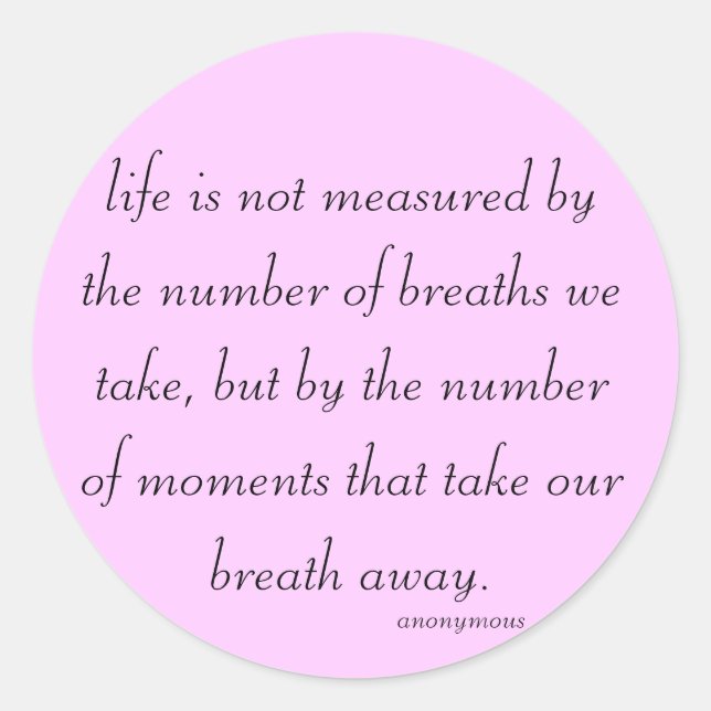 Sticker Rond Remplissez l'autocollant "la vie n'est pas mesurée (Devant)