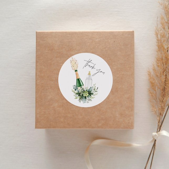 Sticker Rond REMY Bouteilles Poppin Baby shower Favoriser (Créateur téléchargé)