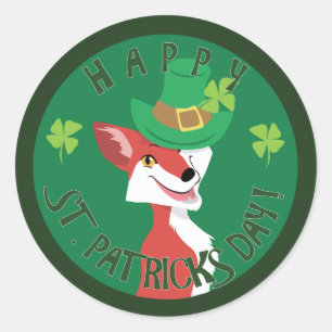 Sticker Rond Renard de la Saint Patrick