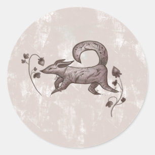 Sticker Rond renard élégant