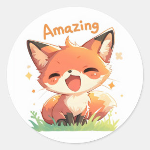 Sticker Rond Renard Extraordinaire