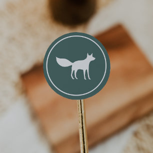 Sticker Rond Renard hivernal