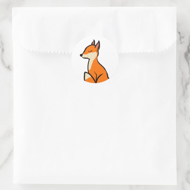 Sticker Rond Renard personnalisable (Sac)