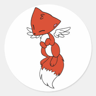 Sticker Rond Renard volant
