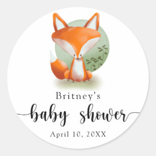 Sticker Rond Renardeau - Baby shower